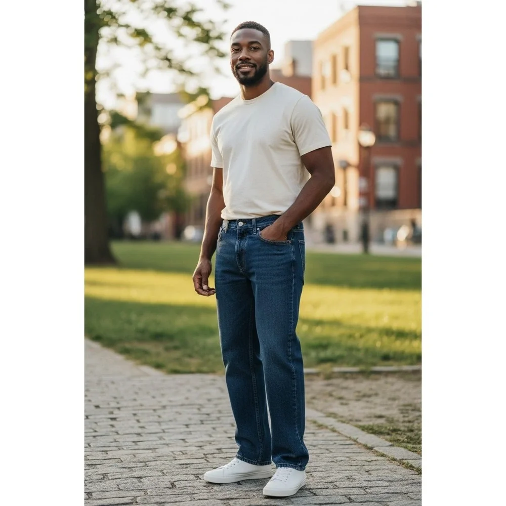 Wrangler Men's Jeans Relaxed Fit Denim‎ 36x30 Blue Cotton